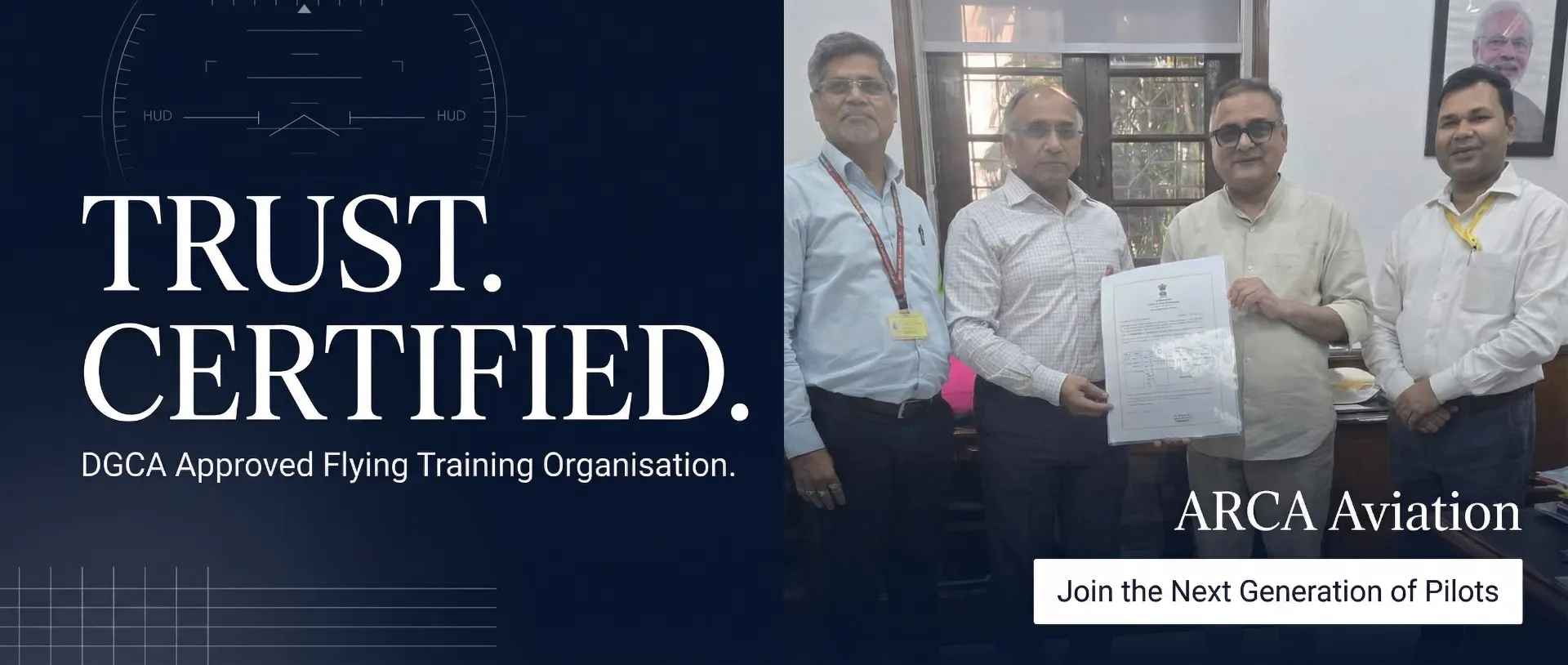 Trust. Certified. DGCA Approved Flying Training Organisation — ARCA Aviation
